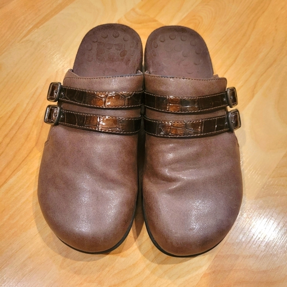 Vionic Bedford Croco Embossed Mules Espresso Size 6